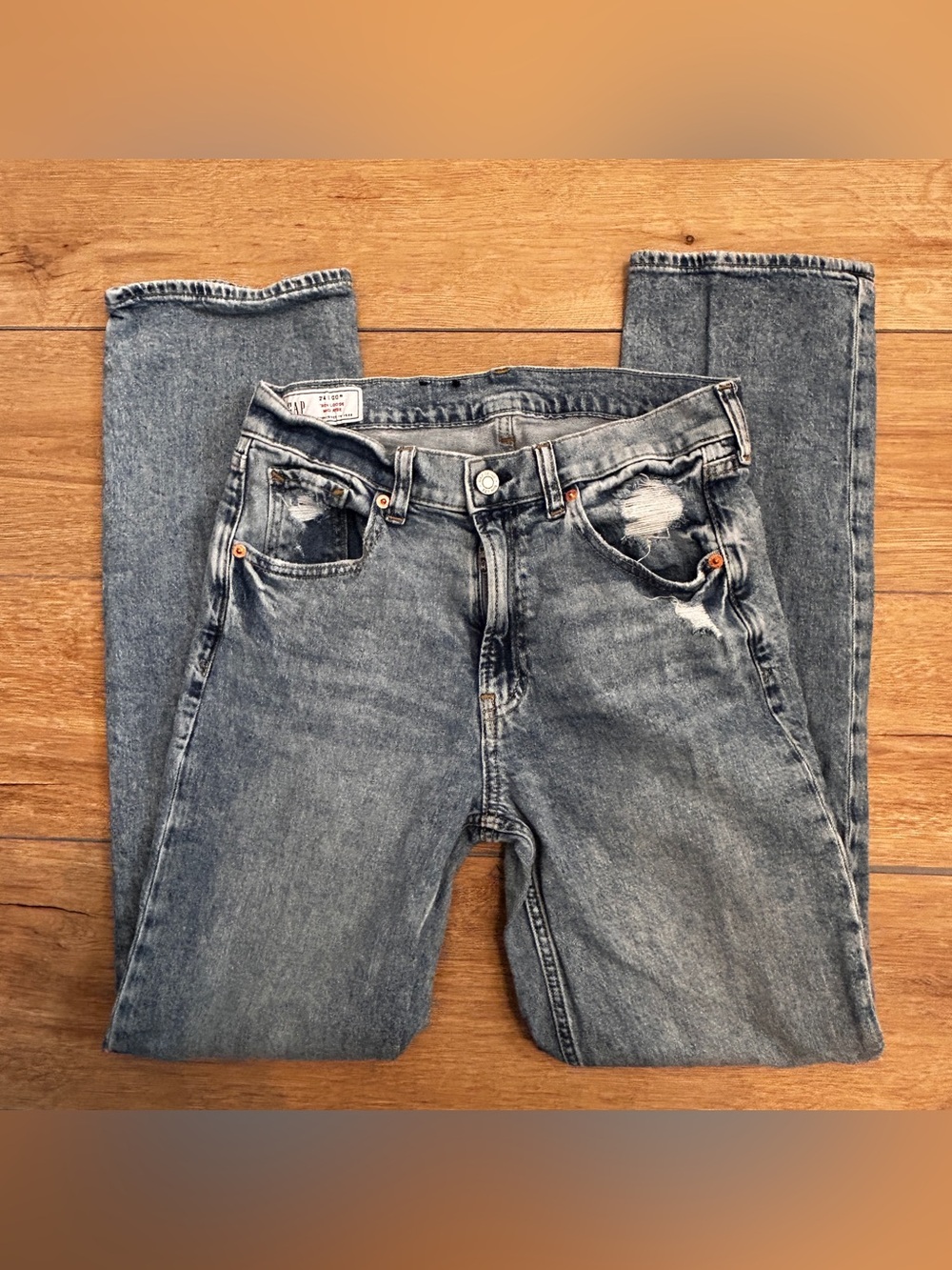 GAP Women's Skinny Distressed Light Wash Jeans